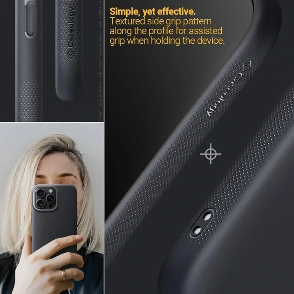 Caseology Black Silicone iPhone 15 Pro Max Phone Case